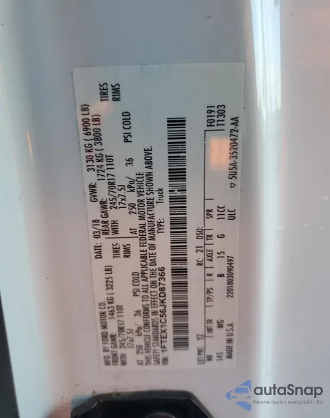 2018 Ford F150 Super Cab из США, поврежденный, VIN 1FTEX1C56JKD87366